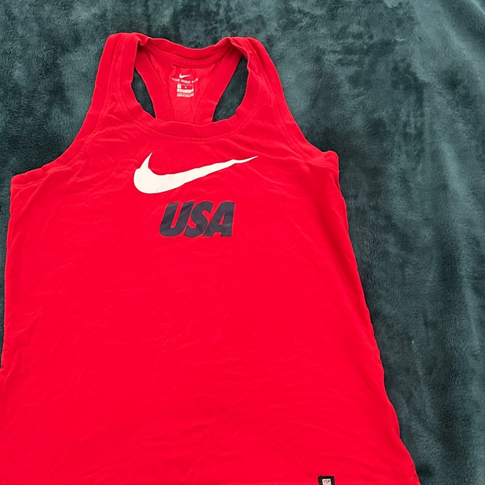 Nike Red Tank Top with USA Logo
